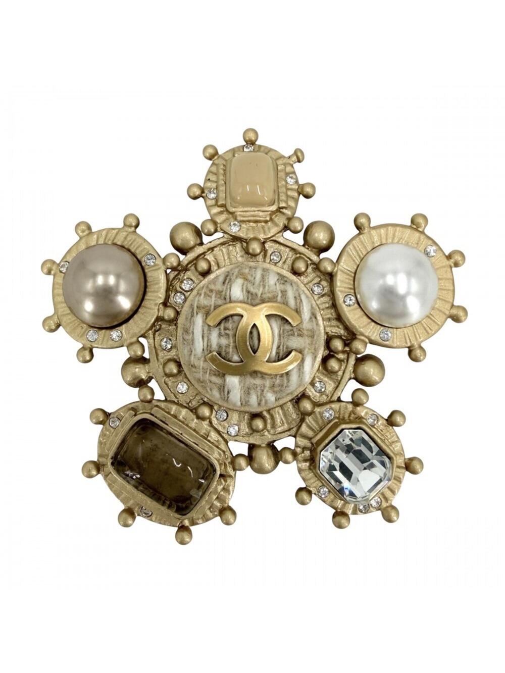 Chanel Cc Logo Brooch Metal #343274C83B
